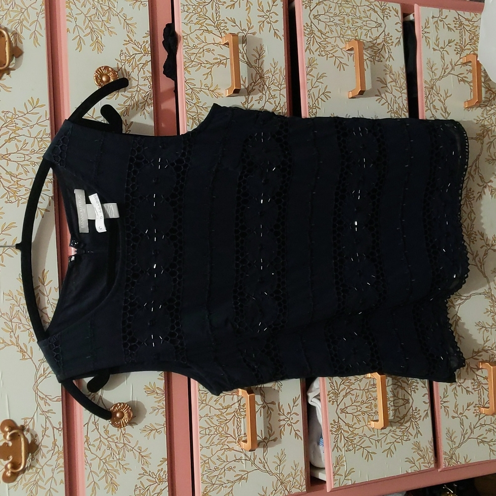 Banana Republic Navy beaded tank top size 8